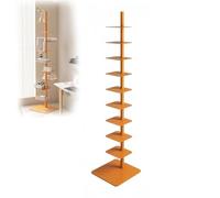 Estantería Giratoria De 9 Niveles, Torre De Libros Con Lomo Vertical De Metal Ajustable, Librería Independiente Para Sala De Estar, Dormitorio, Decoración De Oficina En Casa(Size:9,Color:naranja)