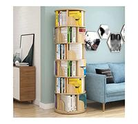 Estantería giratoria de almacenamiento de 6 niveles para sala de estar, dormitorio, oficina en casa (46 x 191 cm), diseño elegante de biblioteca que ahorra espacio