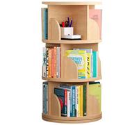 Estantería giratoria de Varios Niveles Estantería Sencilla de pie Base Ancha para utilizarla sin Que se tambalee Adecuada para una Amplia Gama de Aplicaciones(Wood Color,3-Storey)