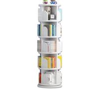 Estantería Giratoria, Estantería De Esquina Pequeña para Espacios Pequeños, Estante De Almacenamiento De Estantería De Piso De 4 Niveles con Pantalla 360 para Dormitorio, Sala De Estar, Blanco (Color