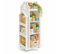 Estantería giratoria infantil, libros y juguetes, casa, 360°