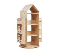 Estantería giratoria infantil sanköre en forma de casa 122x64x43 cm - natural [en.casa]