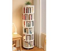 Estantería Giratoria Librería De Madera Estantería De Pie Librería Estanteria Esquinera De Pie De Madera Organizador Multifuncional,Estanterías para Salon Estudio Y Dormitorio(White,6 Tier)