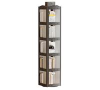 Estantería Giratoria Oficina En Casa Estante Almacenamiento 2 A 5 Capas | Librería vertical práctica de gran capacidad para exhibición de adornos y artículos pequeños(negro,5 layers)