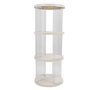 Estantería giratoria, organizador de almacenamiento visible, 4 aberturas laterales, apilable, extraíble, rotativo, librería con gran capacidad, esquina para el espacio de aprendizaje (3 niveles)