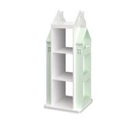 [en.casa] Estantería Giratoria para Niños Vipsali en Forma de Casa 3 Compartimentos Abiertos 6 Compartimentos Laterales Librería Infantil 108 x 40 x 40 cm - Verde Menta/Blanco