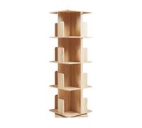 Estantería giratoria talöpintaa de 4 niveles mdf 129x40x40cm efecto roble [en.casa]
