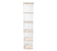 Estantería giratoria transparente con pantalla 360, estantería de almacenamiento para el suelo, estantería de esquina para ahorrar espacio con gran capacidad, organizador de (Cuadrado 5 niveles)