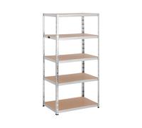 Estantería industrial - 90 x 60 x 180 cm - 5 x 175 kg - Gris | MSW