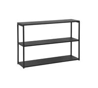 Estantería industrial baja de metal de 3 niveles, 120cm negro - 120x30x80 cm