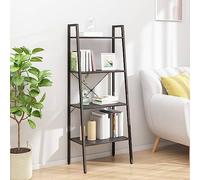 Estantería industrial y soporte para plantas - Unidad de almacenamiento versátil de 4 niveles para sala de estar, dormitorio, cocina y oficina - elegante diseño negro para decoración y organización