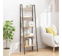 Estantería industrial y soporte para plantas - Unidad de almacenamiento versátil de 4 niveles para sala de estar, dormitorio, cocina y oficina - elegante diseño negro para decoración y organización