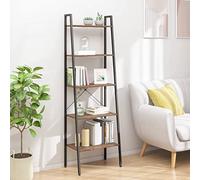 Estantería industrial y soporte para plantas - Unidad de almacenamiento versátil de 4 niveles para sala de estar, dormitorio, cocina y oficina - elegante diseño negro para decoración y organización