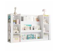 Estantería infantil 140 x 30 x 95 cm - librería para cuentos con espacio de almacenamiento, armario infantil, mueble de madera para habitación infantil - blanco