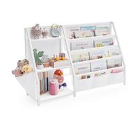 SONGMICS Librería Infantil, Estantería para Niños, 108,5 x 30 x 75 cm | Mueble Organizador de Juguetes y Libros, Estante de Almacenaje para Habitación, Blanco Nube, Colección TEZA GKR024W01