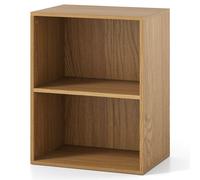 Estantería infantil de 2 cubos, estante de pie abierto con estante ajustable de 5 posiciones, estante de exhibición moderno, organizador de almacenamiento para , estudio, oficina en casa, natural