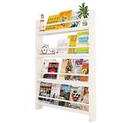 Estantería infantil de pared blanca para jardín de infantes, material de pino, 80 x 12 x 118 cm, dimensiones