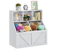 Estantería infantil multifuncional para juguetes y libros - Armario organizador fácil de montar - Solución ideal para dormitorio, sala de juegos, guardería o aula - Diseño duradero - blanco antiguo