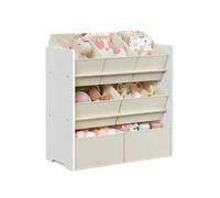 SONGMICS Estantería Infantil, Estantería para Juguetes, Estantería para Libros Infantil, con 7 Cajas de Tela no Tejida, Espaciosa, 29,5 x 62,5 x 60 cm, Blanco Nube GKR034W10