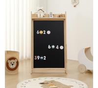 Estantería Infantil para Juguetes, librería infantil,Pizarra de dibujo magnética de doble cara,Ideal para dormitorios infantiles, salas de estar y salas de juegos Natural wood color 66x40x112cm