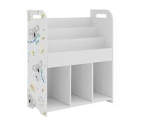 [en.casa] Estantería Infantil Røyrvik con 6 Compartimentos Abiertos Organizador Juguetes Estantería de Pie para Niños Dormitorio Guardería Aglomerado 75x80x40cm - Blanco con Motivo de Koala