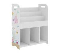 [en.casa] Estantería Infantil Røyrvik con 6 Compartimentos Abiertos Organizador Juguetes Estantería de Pie para Niños Dormitorio Guardería Aglomerado 75x62x29cm - Blanco con Motivos del Mundo Océano