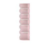 [en.casa] Estantería Infantil Vestnes en Forma de Casa con Techo con 4 Compartimentos Abiertos y 1 Cajón Librería para Niños 114 x 91 x 30 cm - Rosa/Blanco