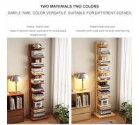 Estantería invisible madera maciza,Librería De Pie 5/9 niveles,librería vertical con columna vertebral,estanterías de esquina creativas con base engrosada y dispositivo antivuelco for el hogar(Walnut