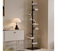 Estantería invisible, torre vertical de 9 niveles, estantería esquinera multiusos, estante de metal resistente, elegante soporte para libros para decoración del hogar y la oficina
