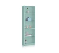 Habitdesign Estantería Juvenil 6 baldas, Librería Vertical, Modelo I-Joy, Acabado en Color Verde Acqua, Medidas: 180 cm (Alto) x 52 cm (Ancho) x 25 cm (Fondo), Verde Aqua