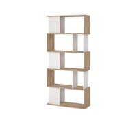 Librería Estantería para Libros Segre Oak 4 estantes Color Blanco 80 x 30 x 174 cm