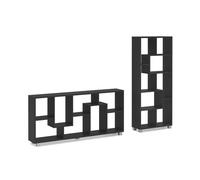 Estantería librería de diseño comedor salón, color negro, medidas: 68,5 x 161 x 25 cm de fondo