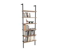 Miroytengo Estantería Librería Rus de Pared Roble Safir y Negro 60x183x20 cm