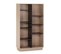 Estantería librería vigo 150x80 cm, estantería de oficina, color roble/gris, 80 x 33 x 150 cm