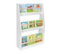 Relaxdays Estantería infantil de 3 estantes blanco,marrón claro