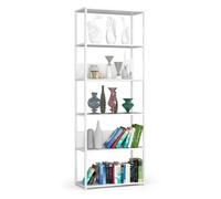 Estantería loft 70 cm akord metálica blanco con 6 estantes en blanco 70x32x191 cm