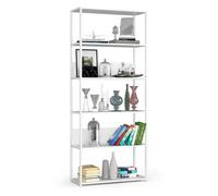 Estantería loft 80 cm akord metálica blanca con 6 estantes en blanco 80x32x191 cm