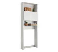 Estantería lois de baño estilo contemporáneo en melamina blanco con 2 puertas 2 estantes