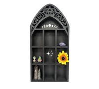 Estantería Lunar - Elegante Organizador de Pantalla de, Estante de Almacenamiento de Pared de Madera rústico, Piedras Decorativas de Armario en Estilo gótico, Joyas Elegantes para Accesorios