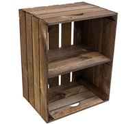 Estantería maciza para zapatos o libros, forma de caja de frutas o vino, tamaño aprox. 50 x 40 x 31 cm, de madera antigua, decorativa