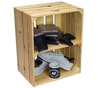Estantería maciza para zapatos o libros, forma de caja de frutas o vino, tamaño aprox. 50 x 40 x 31 cm, de madera antigua, decorativa