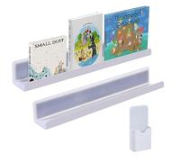 Estantería magnética para pizarra blanca, 2 piezas 44 cm Estantería magnética acrílica para aula, estantería flotante para habitación infantil, estantería magnética con portalápices (Blanco)