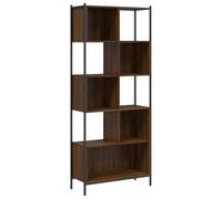 Estantería marrón efecto roble 72 x 28 x 172 cm - Moderno sistema de estantería de madera y acero con recubrimiento en polvo - ideal para salón, oficina y espacios pequeños - elegante y duradera