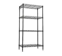 Estantería metal para baño- cocina- garaje- ducha. 4 Niveles o Estantes de almacenaje Ajustables en altura. 150x30x55 cm. Metálica- Con Ganchos- Fácil montaje. Carga total 275kg. Robusta y fuerte