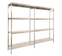 Simoninox Estantería metálica Inicial (Al x An x Pr: 160 x 329 x 50 cm, Capacidad de carga por balda: 200 kg, Número de baldas: 4 ud., Inserción,...