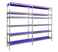 Simonrack Simoninox Estantería metálica Inicial (Al x An x Pr: 160 x 249 x 40 cm, Capacidad de carga por balda: 180 kg, Número de baldas: 6 ud.,...