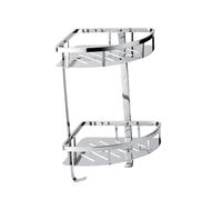 Estantería Metálica de Baño Doble Capa de Acero Inoxidable Estante Resistente Organizador de Almacenamiento y Antióxido para Esquina