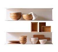 Estantería metálica de Pared para decoración del hogar, Almacenamiento en Cocina y Sala de Estar, estantería en Forma de U, Ideal para Libros y exhibirlos, Blanca, 100 x 15 x 20 cm