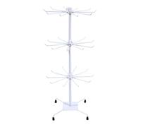 Estantería Metálica,Estantería Giratoria,Estantes Verticales Para Tiendas y Supermercados,Puede Contener Sombreros,Guantes,Bufandas,Accesorios,Etc.,Para Uso Comercial Como Doméstico (Blanco, 3 capas)