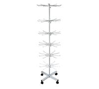 Estantería Metálica,Estantería Giratoria,Estantes Verticales Para Tiendas y Supermercados,Puede Contener Sombreros,Guantes,Bufandas,Accesorios,Etc.,Para Uso Comercial Como Doméstico (Blanco, 6 capas)